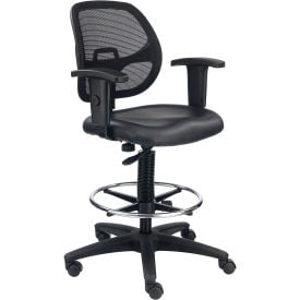 Interion® Vinyl Drafting Stool Black 263695