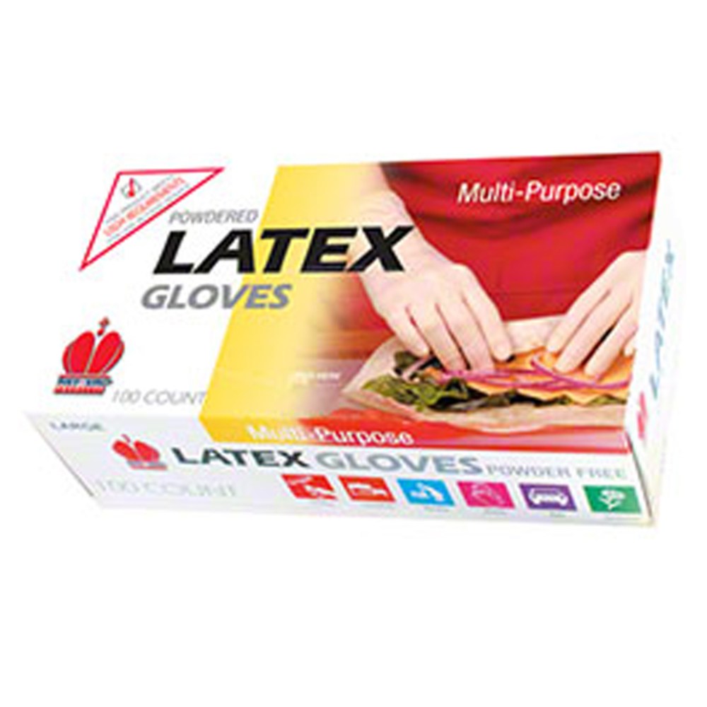 Goldmax Disposable Powder-Free Latex Gloves, Large, Natural, 100 Per Pack, Case Of 10 Packs (Min Order Qty 2) MPN:1562-1