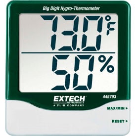 Extech 445703 Big Digit Hygro-Thermometer Green/White 445703 Wall Mount AAA battery 445703