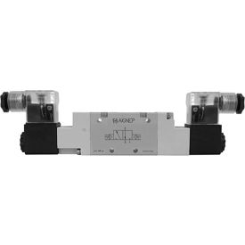 Aignep USA 3/2 G 1/4 Double Solenoid Valve Pilot 12V DC/3W Coil LED Connection 01VS1300030102