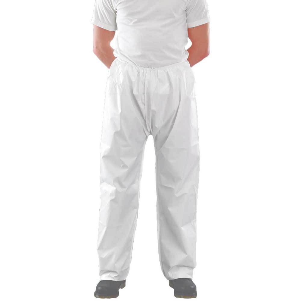 Disposable Pants, Protection Type: Low-Concentration Liquid Chemicals, Particulate Biological Hazards , Size: Medium , Waist Size: 39 , Color: White  MPN:WH20-B92-301-03