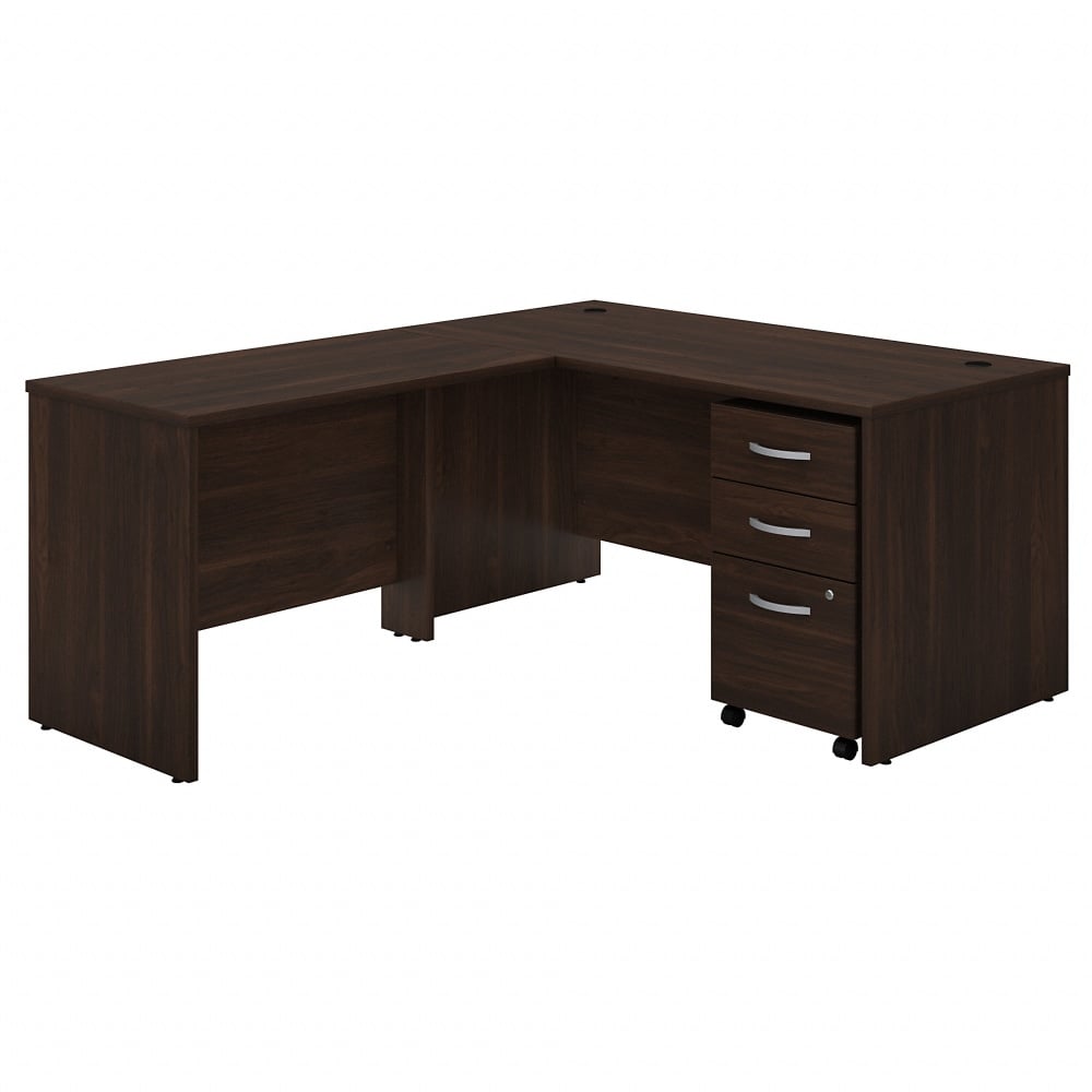 Bush Business Furniture Studio C 60inW L-Shaped Corner Desk With Mobile File Cabinet With Return, Black Walnut, Standard Delivery MPN:STC008BWSU