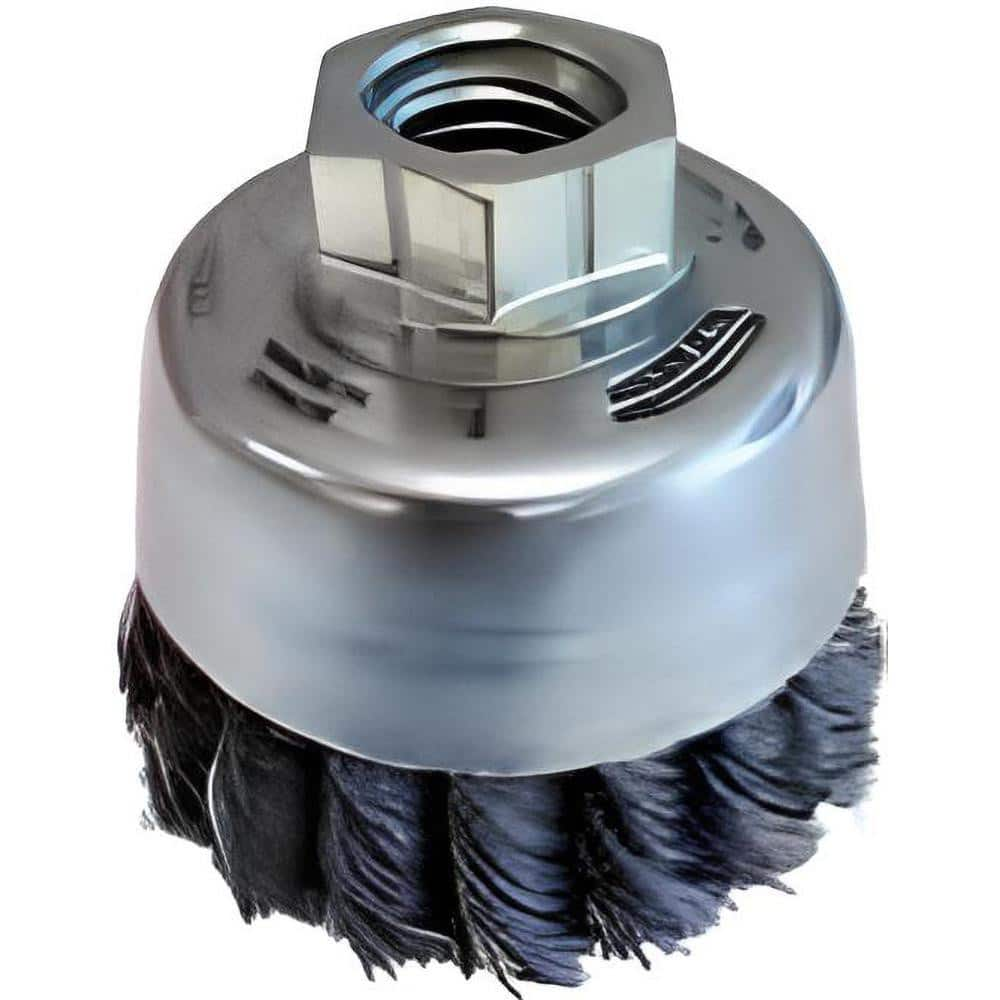 Cup Brushes, Brush Diameter (Decimal Inch): 2-3/4 , Brush Type: Knotted , Fill Material: Steel , Arbor Type: Threaded Arbor , Arbor Hole Thread Size: 5/8-11  MPN:72032B