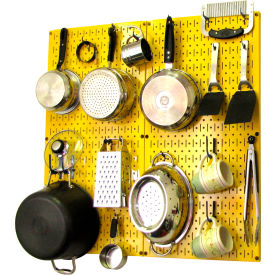 Wall Control Kitchen Pegboard Pack Storage & Organization Kit Yellow/Blue 32