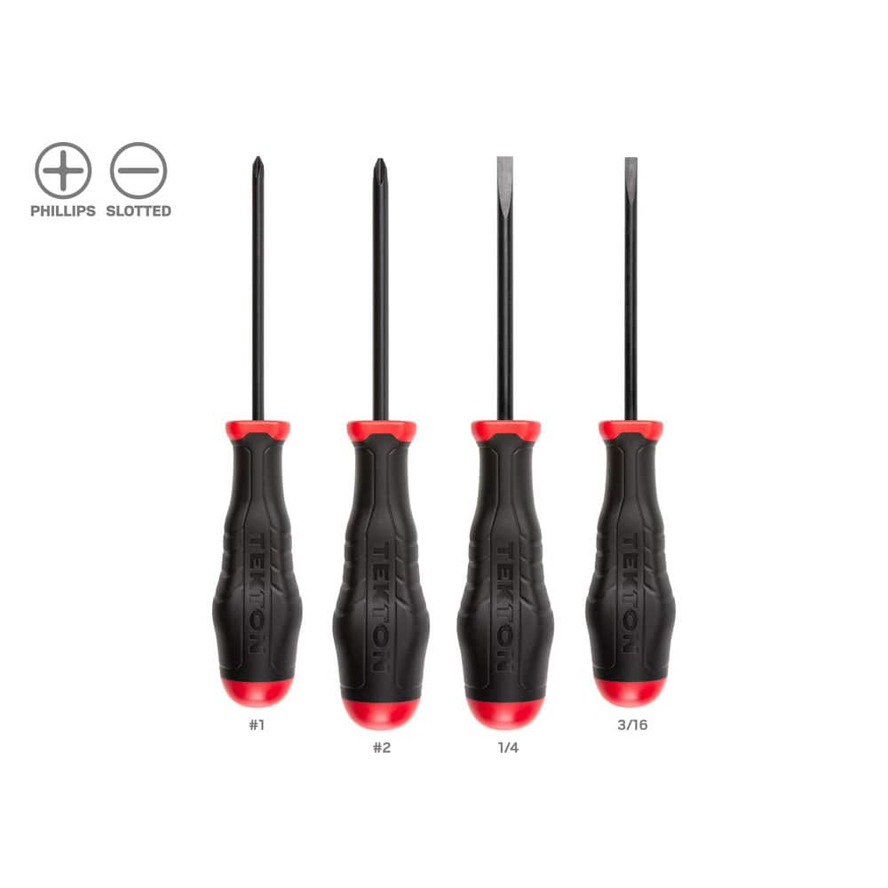 High-Torque Chrome Blade Screwdriver Set, 4-Piece (#1-#2, 3/16-1/4 in.) MPN:DRV41233