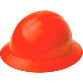 ERB® Americana® Full Brim Safety Helmet 4-Point Slide-Lock Suspension Hi-Viz Orange - Pkg Qty 12 WEL19205HO