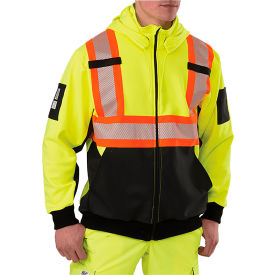 Big Bill High-Vis Full Zip Hooded Sweater Reflective S Yellow RT37HVF7-R-YEL-S