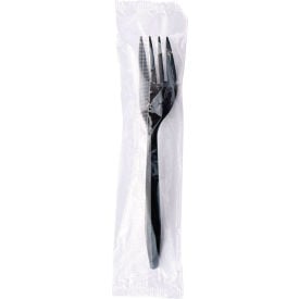 Boardwalk® Mediumweight Wrapped Forks Polypropylene Black 1000/Carton BWKFORKBLPPIW