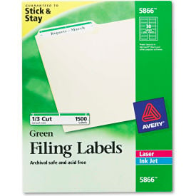 Avery® Self-Adhesive Laser/Inkjet File Folder Labels Green Border 1500/Box 5866