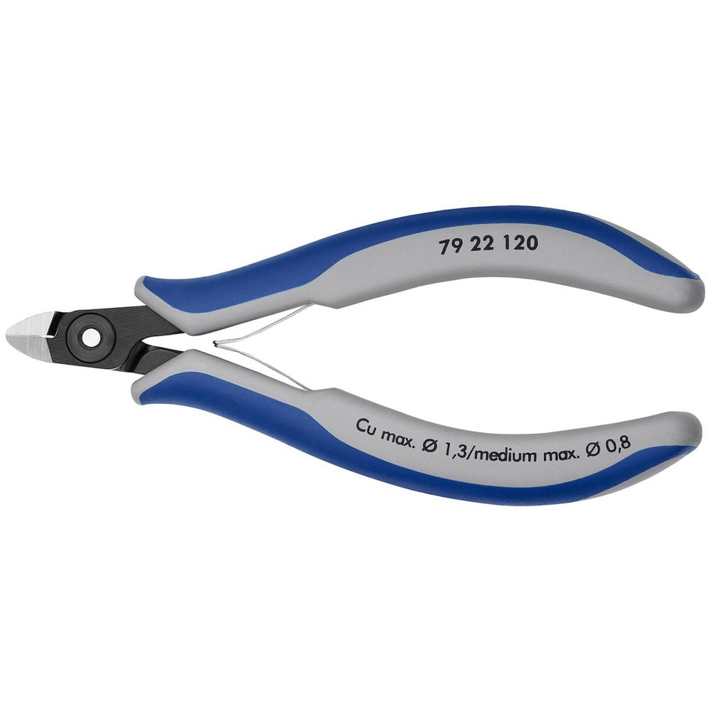 Cutting Pliers, Insulated: No , Overall Length (Inch): 5-1/2in , Head Style: Cutter, Diagonal , Cutting Style: Flush , Handle Color: Blue, Gray  MPN:79 22 120