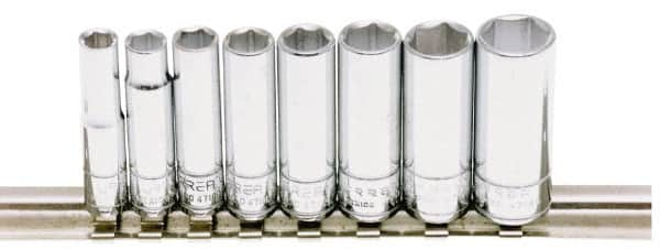 Deep Standard Socket Set: 8 Pc, 1/4 mm Drive, 1/4 to 9/16