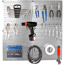 Wall Control Pegboard Organizer Starter Kit Galvanized Black 32