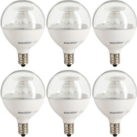 Sunlite® LED G16.5 Clear Globe Light Bulb E12 Base 7W 500 Lumens 27K Warm White Pack of 6 40298-NS