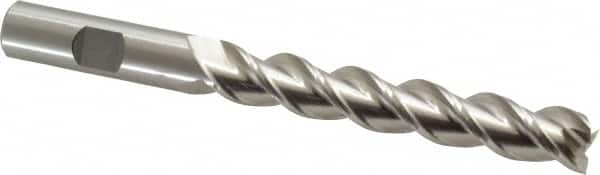 Square End Mill: 1/2'' Dia, 3'' LOC, 1/2'' Shank Dia, 5'' OAL, 3 Flutes, Powdered Metal MPN:C40080