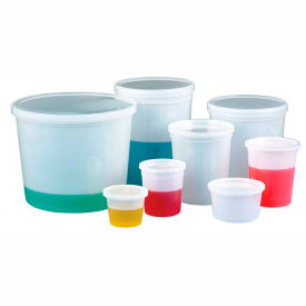 Qorpak 235295 64oz (1920ml) Translucent HDPE Storage Containers with Snap-On Lids Case of 50 235295