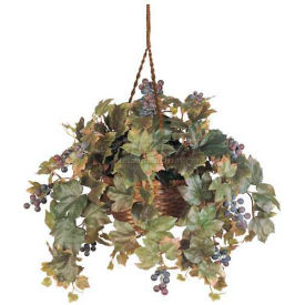 Nearly Natural Grape Leaf Hanging Basket Silk Plant 6026