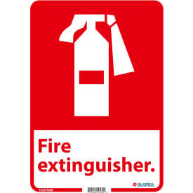 GoVets™ Fire Extinguisher Sign 14x10 Aluminum 219AB724