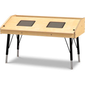 Jonti-Craft® Adjustable Height Dual Tablet Wooden Top Table - Stationary 3396JCE