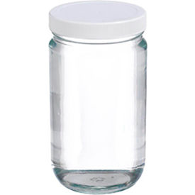 Wheaton® 32 oz Glass Jars Straight Side Clear Poly Vinyl Liner Case of 12 W216907