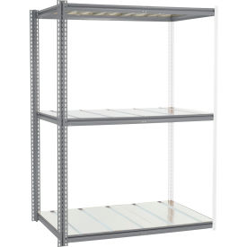 GoVets 3 Shelf Extra Heavy Duty Boltless Shelving Z Beam Add On 60Wx24Dx84H Steel Deck 013GY581