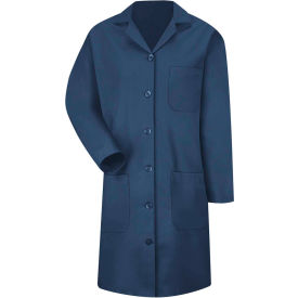 Red Kap® Women's Button Front Lab Coat Navy Poly/Combed Cotton M KP13NVRGM