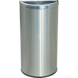 Precision® Stainless Steel Half-Moon Open Top Trash Can 8 Gallon 780929