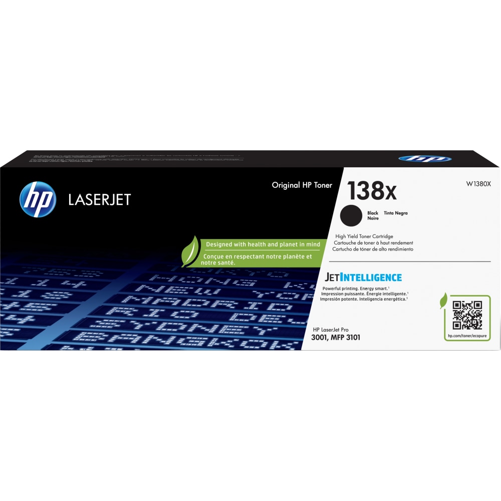 HP 138X Black High Yield Toner Cartridge, W1380X MPN:W1380X