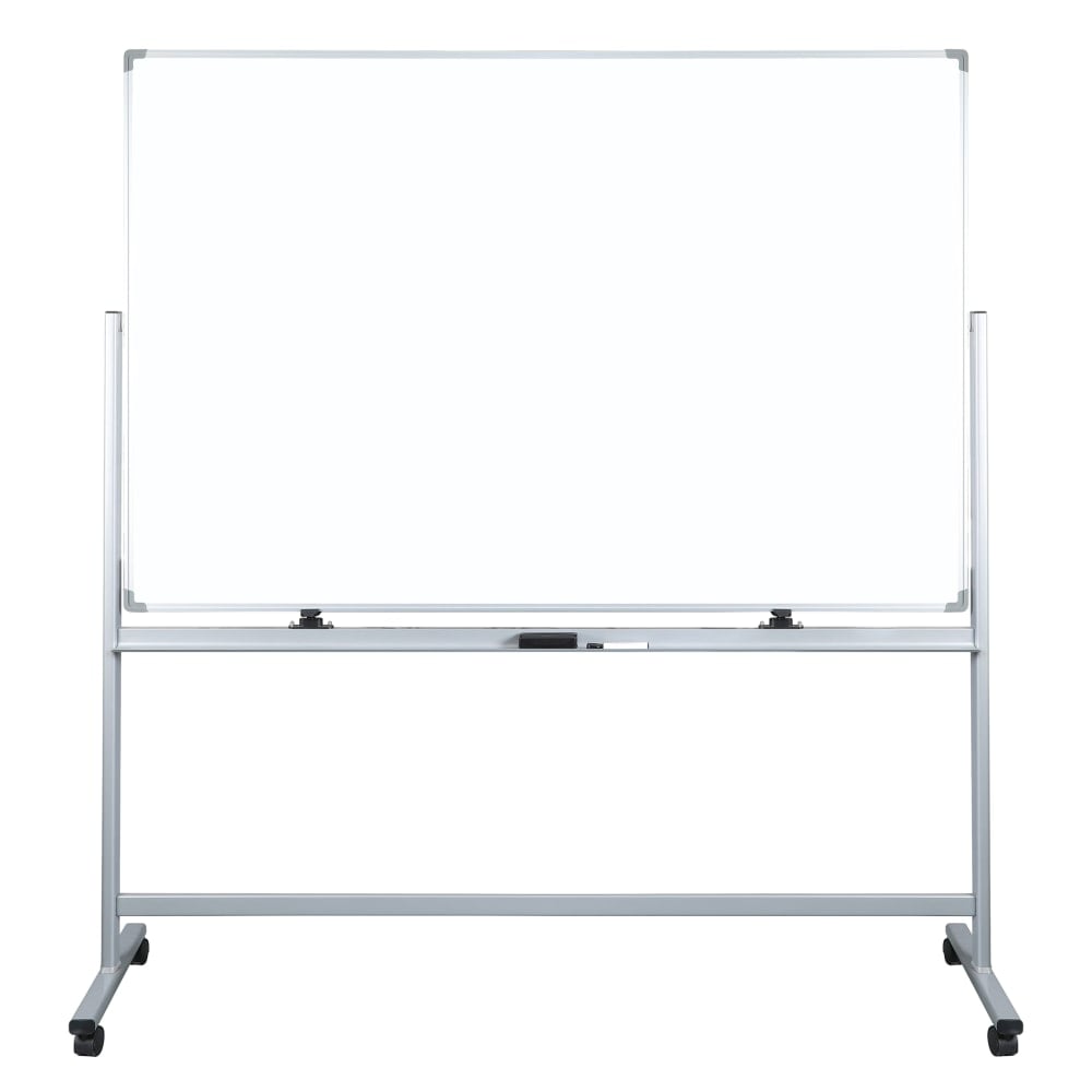 WorkPro Double-Sided Mobile Magnetic Dry-Erase Whiteboard Easel, 72in x 48in, Aluminum Frame With Silver Finish MPN:KK3875A