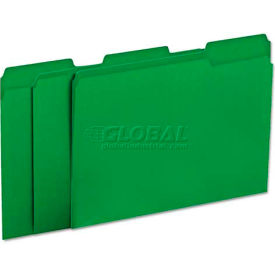 Universal® Colored File Folders 1/3 Cut One-Ply Tab Letter Green 100/Box UNV10502***