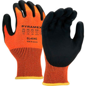 Polyurethane HPPE HiVis Orange Liner A4 Cut-Resistant Gloves Size Small - Pkg Qty 12 GL404CS