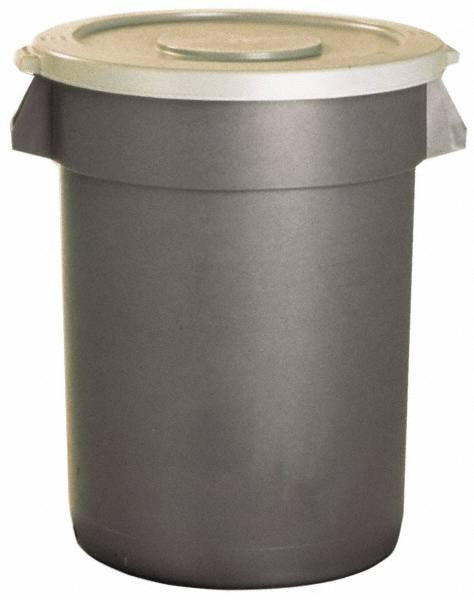 Trash Can: 32 gal, Round, Gray MPN:3200GY