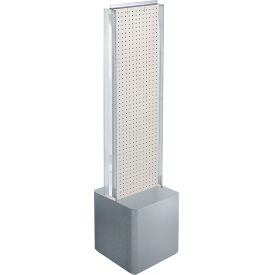 Approved 700728-WHT Two-Sided Pegboard Floor Display W/ Studio Base 14-1/2