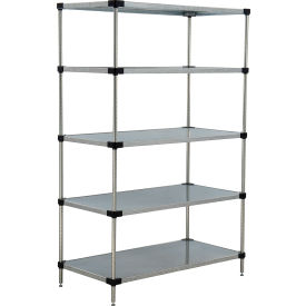 Nexel® 5 Shelf Galvanized Steel Solid Shelving Unit Starter 54