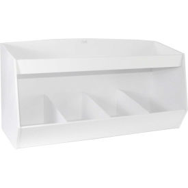 TrippNT™ White PVC Storage Bin with 4 Compartments and 1 Shelf 24