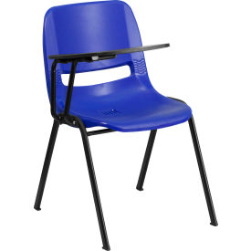 Flash Furniture Ergonomic Shell Chair - Right Handed Tablet Arm - Blue -EO1-BL-RTAB-GGRUT