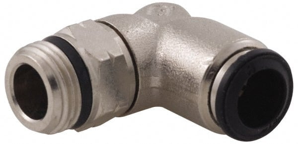 Push-To-Connect Tube to Universal Thread Tube Fitting: Swivel Elbow, 1/8