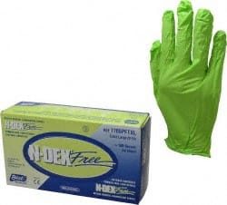 Disposable Gloves: Size X-Large, 4.0000 mil, Nitrile-Coated Nitrile, Food Grade, Unpowdered, Biodegradable MPN:7705PFTXL