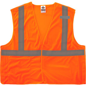 Ergodyne GloWear 8215BA-S Breakaway Mesh Hi-Vis Safety Vest Class 2 Economy 3XL Orange 24557