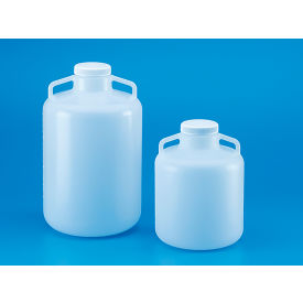 Qorpak® Carboy with Wide Shoulder Handles 10 Liters LDPE Natural 100mm PP Closure 6/Pack 249681