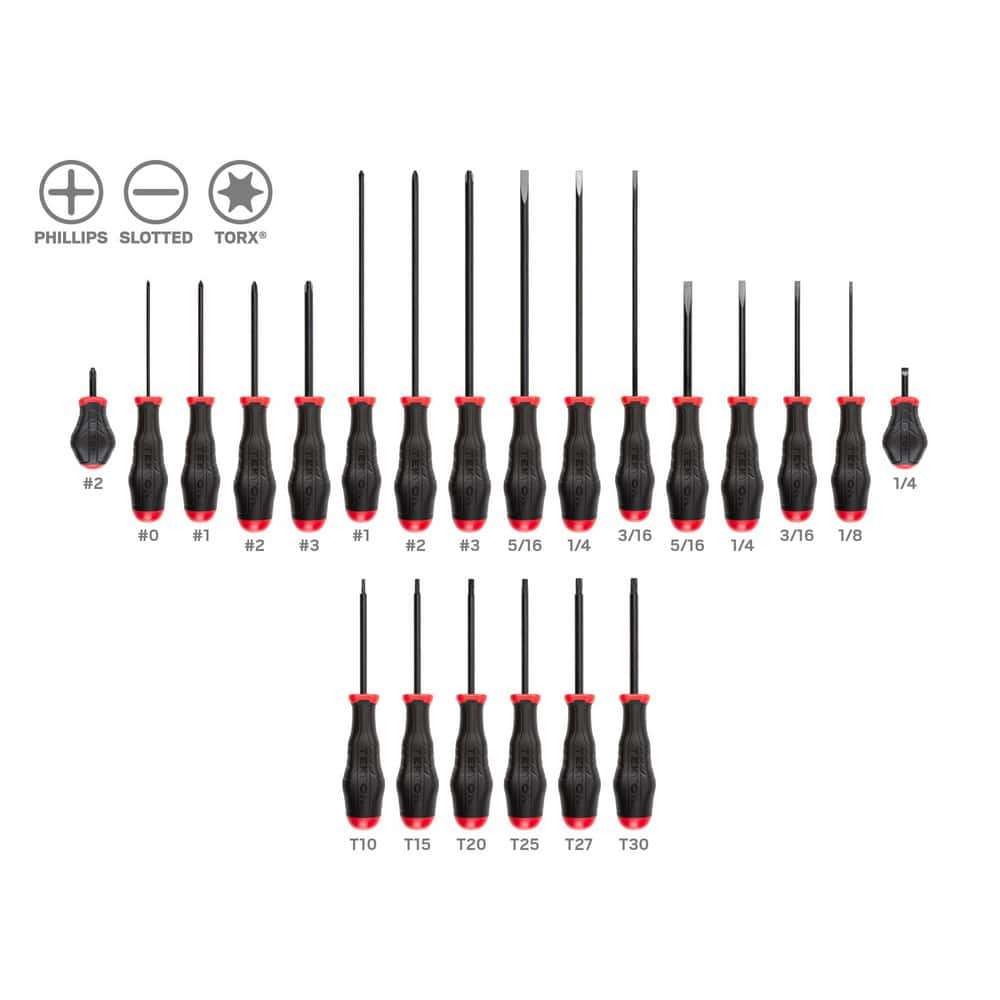 High-Torque Chrome Blade Screwdriver Set, 4-Piece (#1-#2, 3/16-1/4 in.) MPN:DRV41236