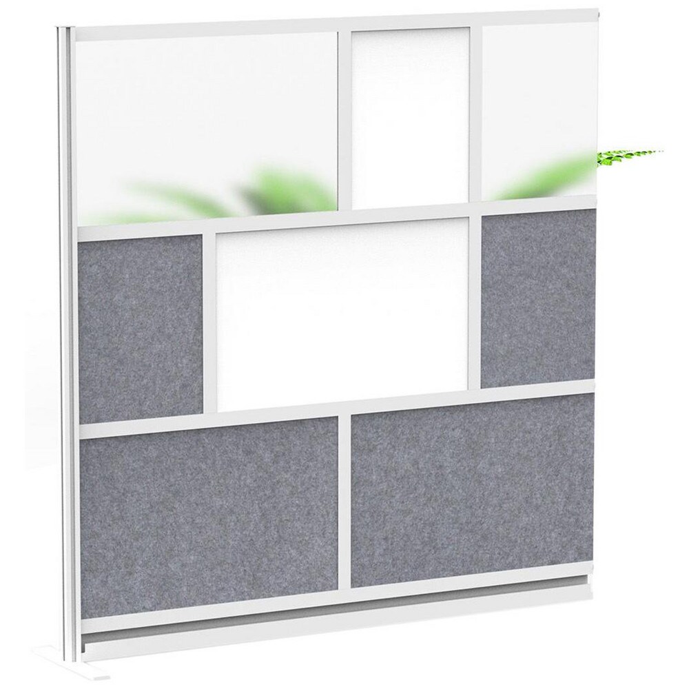 Office Cubicle Partitions, Office Cubicle Partition Type: Modular Wall Room Divider , Color: Gray, White, Frosted , Material: Aluminum  MPN:MW-7070-XWCG