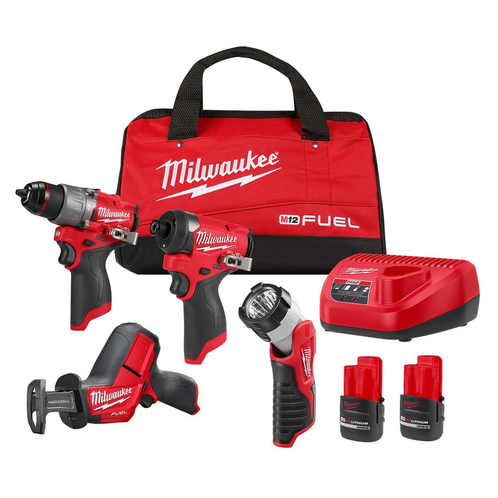 Cordless Tool Combination Kits, Kit Type: 12 Volt Cordless Tool Combination, Hammer Drill, Impact Driver, Worklight, Reciprocating Saw , Voltage: 12.00  MPN:3497-24