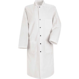 Red Kap® Snap-Front Butcher Coat Spun Polyester White L KS58WHRGL