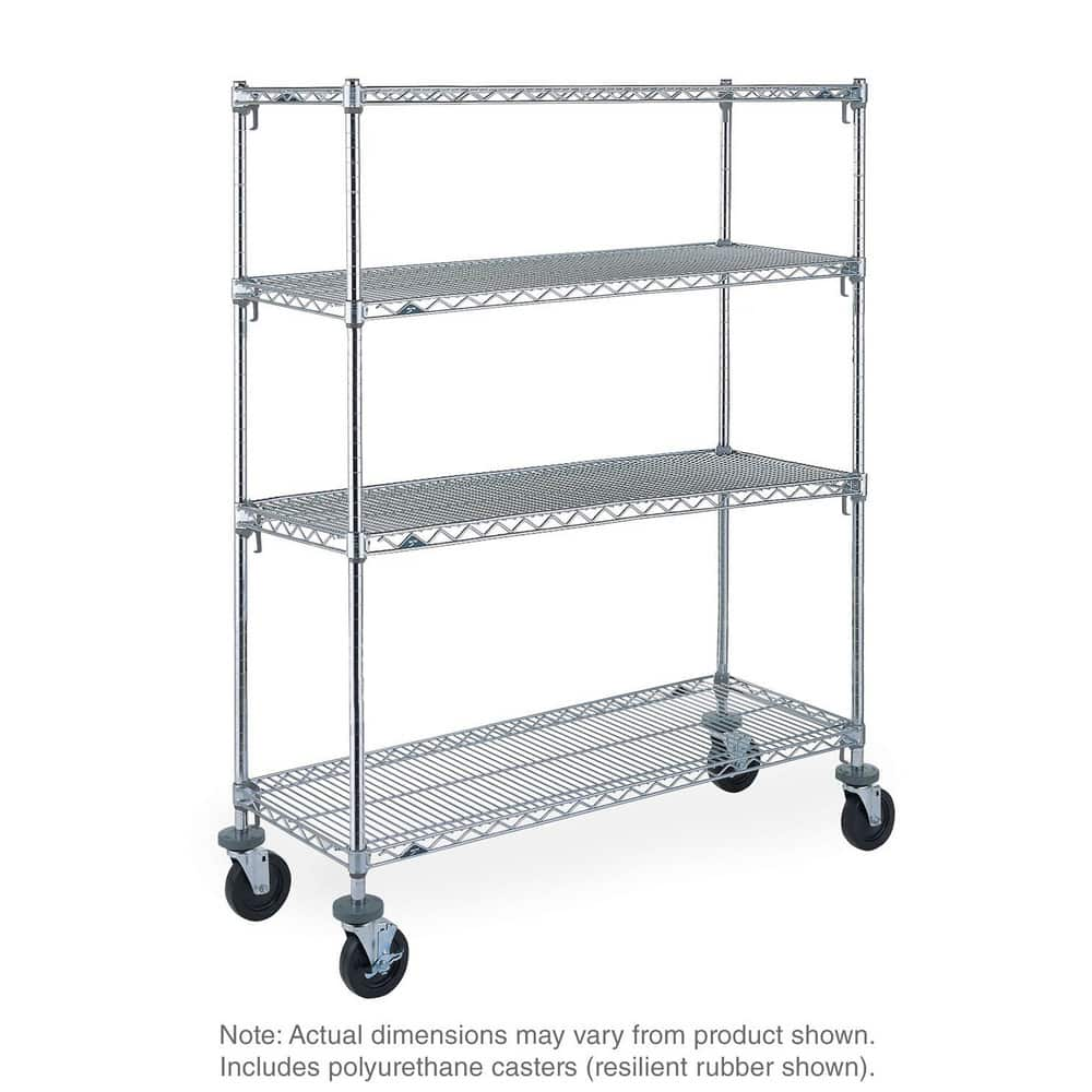 Wire Shelving, Shelving Type: Stem Caster Cart , Shelf Type: Quick Adjust Lever , Adjustment Type: Quick Adjust Lever , Shelf Capacity: 225lb  MPN:SA-186080C-MU-4