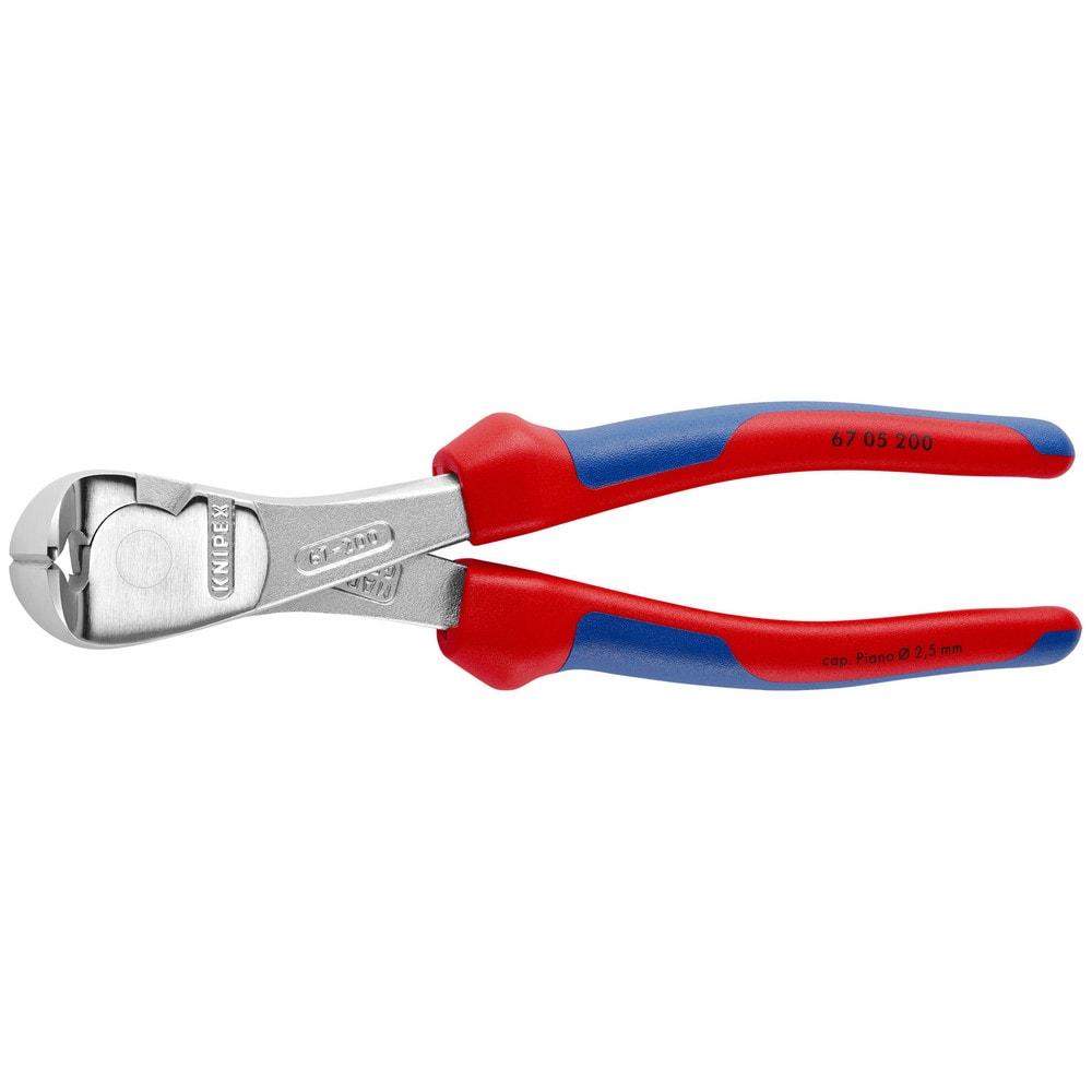 Cutting Pliers, Insulated: No , Type: High Leverage End Cutting Nippers , Overall Length (Inch): 8in , Handle Material: Comfort Grip , Handle Color: Red, Blue  MPN:67 05 200