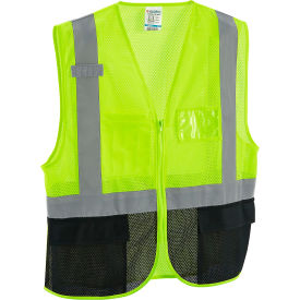 GoVets™ Class 2 Hi-Vis Safety Vest 3 Pockets Mesh Lime/Black L/XL 637LL641