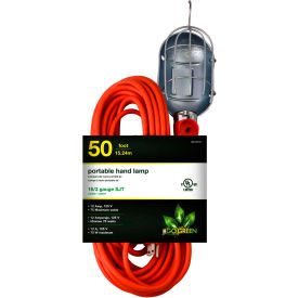 GoGreen Power GG-36750 50 Ft Portable Hand Lamp - Orange GG-36750