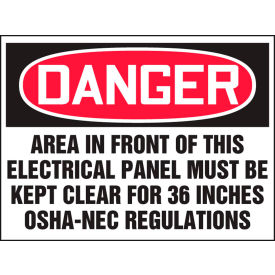 Accuform LELC002VSP Electrical Hazard Label Danger 5