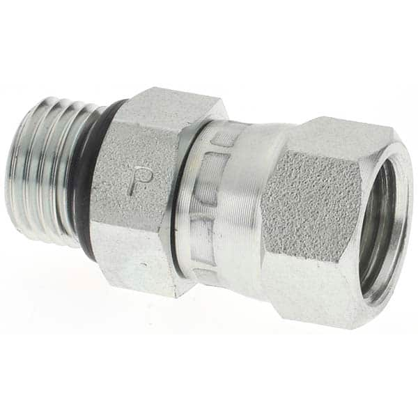 Steel Flared Tube Straight Thread Connector: 3/8