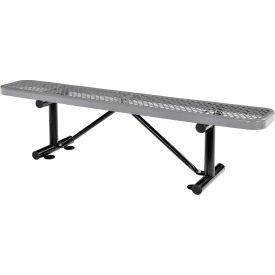 GoVets™ 6' Outdoor Steel Flat Bench Expanded Metal Gray 156GY277